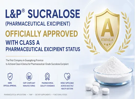 A Major Milestone for L&P&reg; Sucralose: Officially Approved with Class A Pharmaceutical Excipient Status